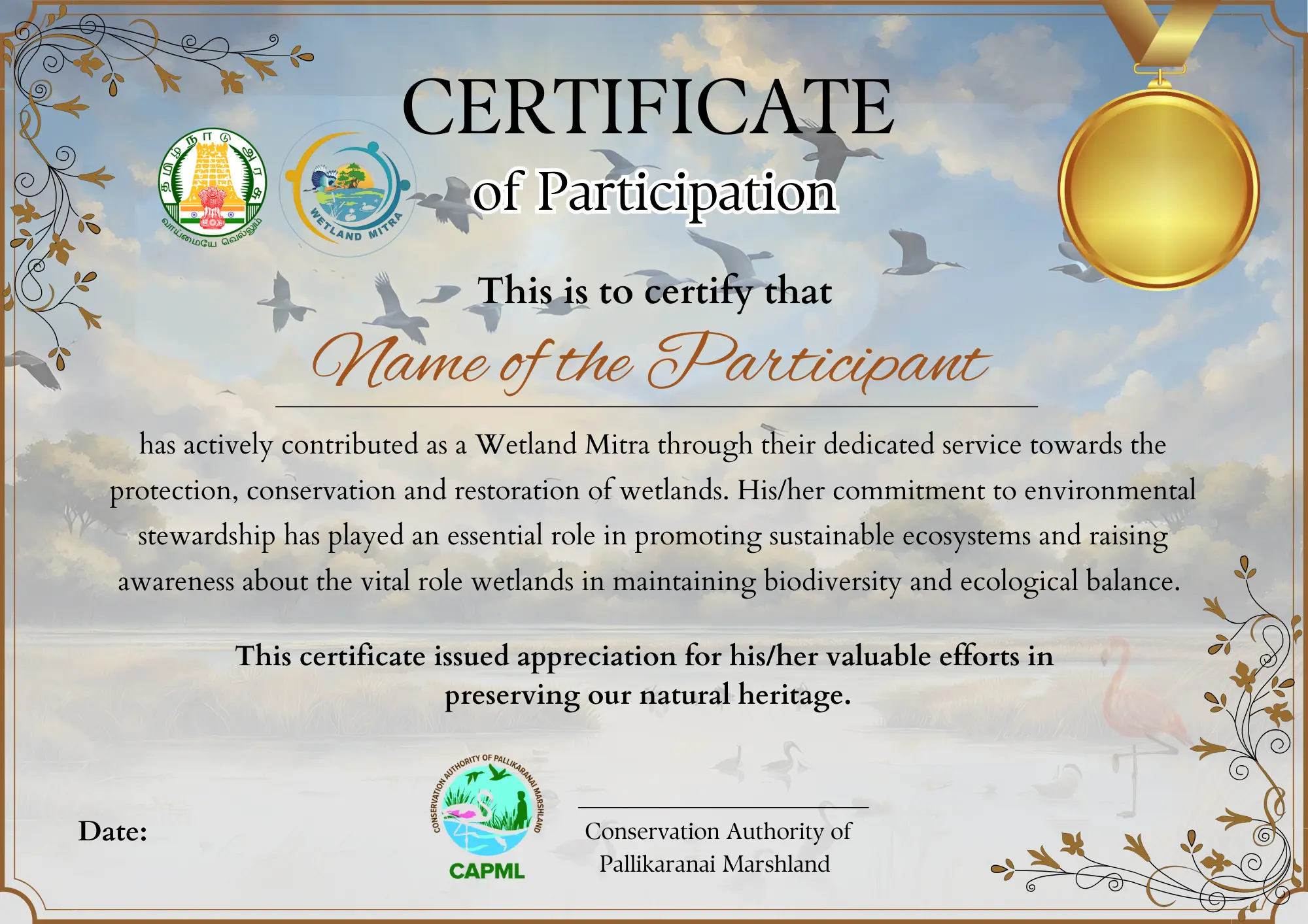 Certificate For Wetland Mitras